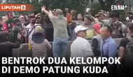 Demonstran Mengawal Hakim MK Bentrok dengan Pendukung Prabowo-Gibran di Patung Kuda