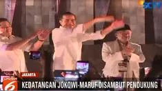 Di Tugu Proklamasi, Tim Jokowi - Ma'ruf Amin telah mempersiapkan acara yang diikuti bersama dengan para relawan yang hadir.
