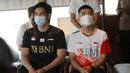 <p>Ganda putra Indonesia, Leo Rolly Carnando/Daniel Marthin, saat menghadiri jumpa pers Indonesia Open 2022 di BCA Tower, Jakarta, Rabu (25/5/2022). (Bola.com/M Iqbal Ichsan)</p>