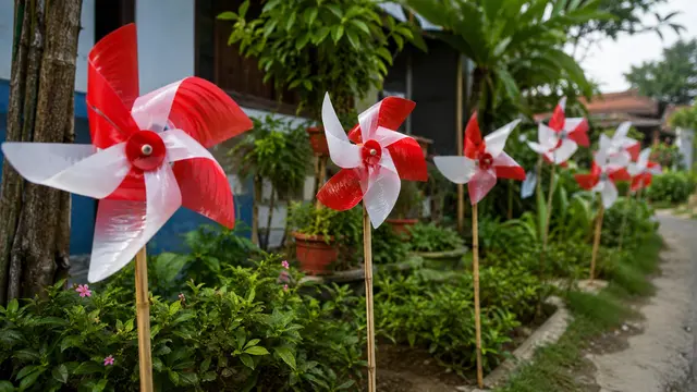 Kincir Angin Merah Putih dari Gelas Bekas