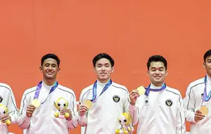 Setelah 28 tahun, Tim Bulu Tangkis Beregu Putra Indonesia Kembali Raih Emas Asian Games