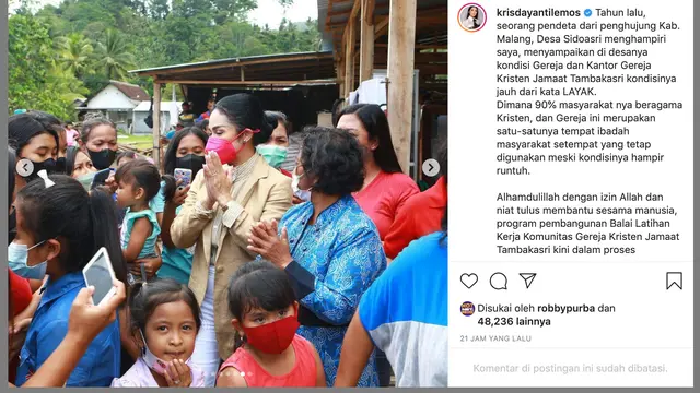 Unggahan Krisdayanti. (Foto: Instagram @krisdayantilemos)