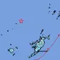 Gempa Magnitudo 5,9 mengguncang wilayah Tanimbar Laut Banda, Maluku, Rabu (24/1/2024). (Liputan6.com/ Dok BMKG)