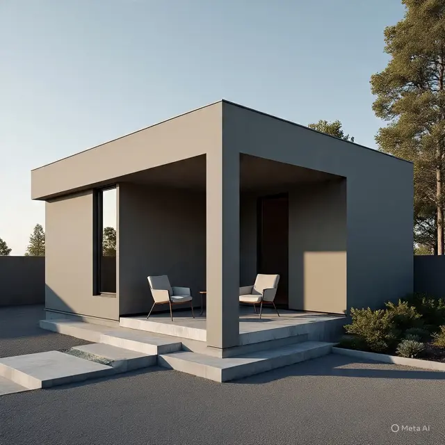Rumah 8x10 dengan Teras Sederhana
