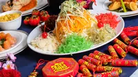 Hotel Royal Ambarrukmo Yogyakarta menyajikan menu santap malam sarat filosofi pada Tahun Baru Imlek. (Liputan6.com/ Switzy Sabandar)