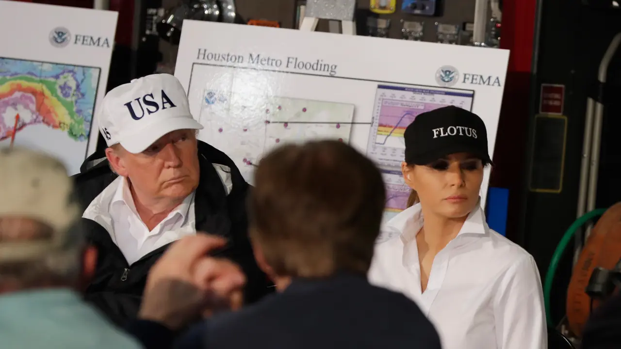 Trump Cek Lokasi Badai Harvey di Texas