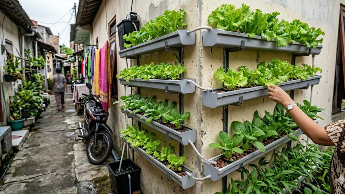 7 Inspirasi Kebun Mini Hidroponik untuk Rumah di Gang Sempit, Hijaukan Lahan Terbatas