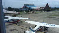 Hanggar Pesawat AMA di Bandar Udara Sentani
