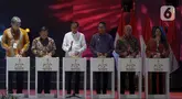 Presiden Joko Widodo (ketiga kiri) bersama Sekretaris Kabinet Pramono Anung (kedua kiri), Menteri Koperasi dan UKM Teten Masduki (kelima kiri), Pj Gubernur DKI Jakarta Heru Budi Hartono (keempat kiri) dan Direktur PT JIExpo Karuna Murdaya (kiri) membuka Pekan Raya Jakarta atau Jakarta Fair 2024 di Jakarta International Expo Kemayoran, Rabu (12/6/2024). (Liputan6.com/Herman Zakharia)