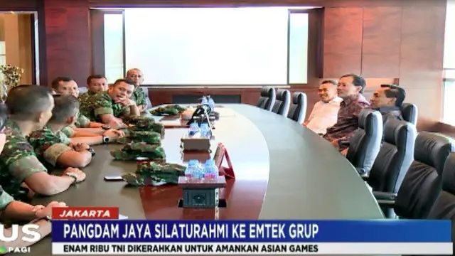 Dalam pertemuan dengan pimpinan Emtek Grup, Pangdam Jaya menuturkan sejumlah kesiapan pengamanan jelang Asian Games 2018.