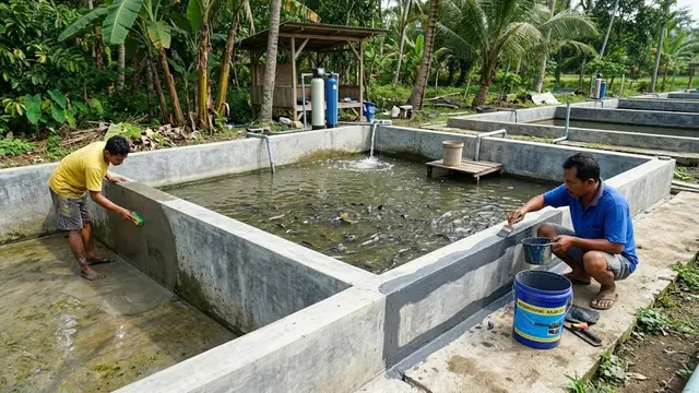 Cara Membuat Kolam Lele yang Tidak Mudah Bocor/AI Generated