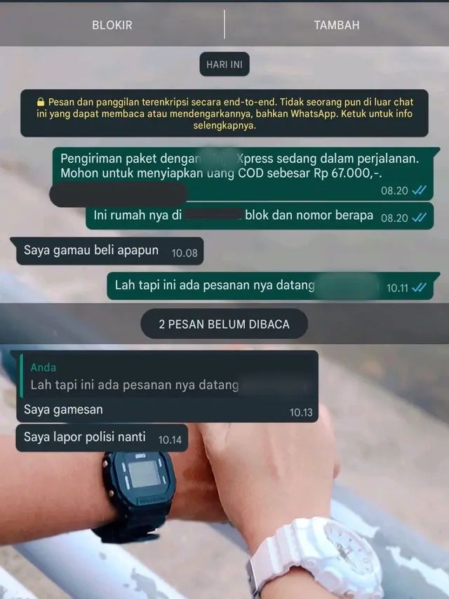 7 Chat WhatsApp Kurir Antar Paket ke Pelanggan Ini Kocak, Malah Diajak Ribut