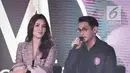 Penyanyi Raisa dan afgan saat hadir dalam peluncuran Magnum Hazelnut Luxe di Studio 6 Emtek, Jakarta, Rabu (2/5). Peluncuran ini menandai dimulainya kampanye terbaru Magnum di tahun 2018. (Liputan6.com/Faizal Fanani)