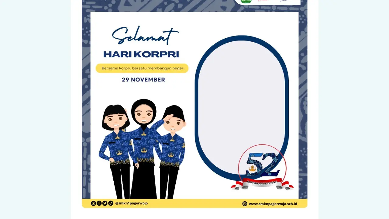 Twibbon Hari Korpri 2023 yang bisa kamu buat di peringatannya setiap tahunnya pada 29 November.
