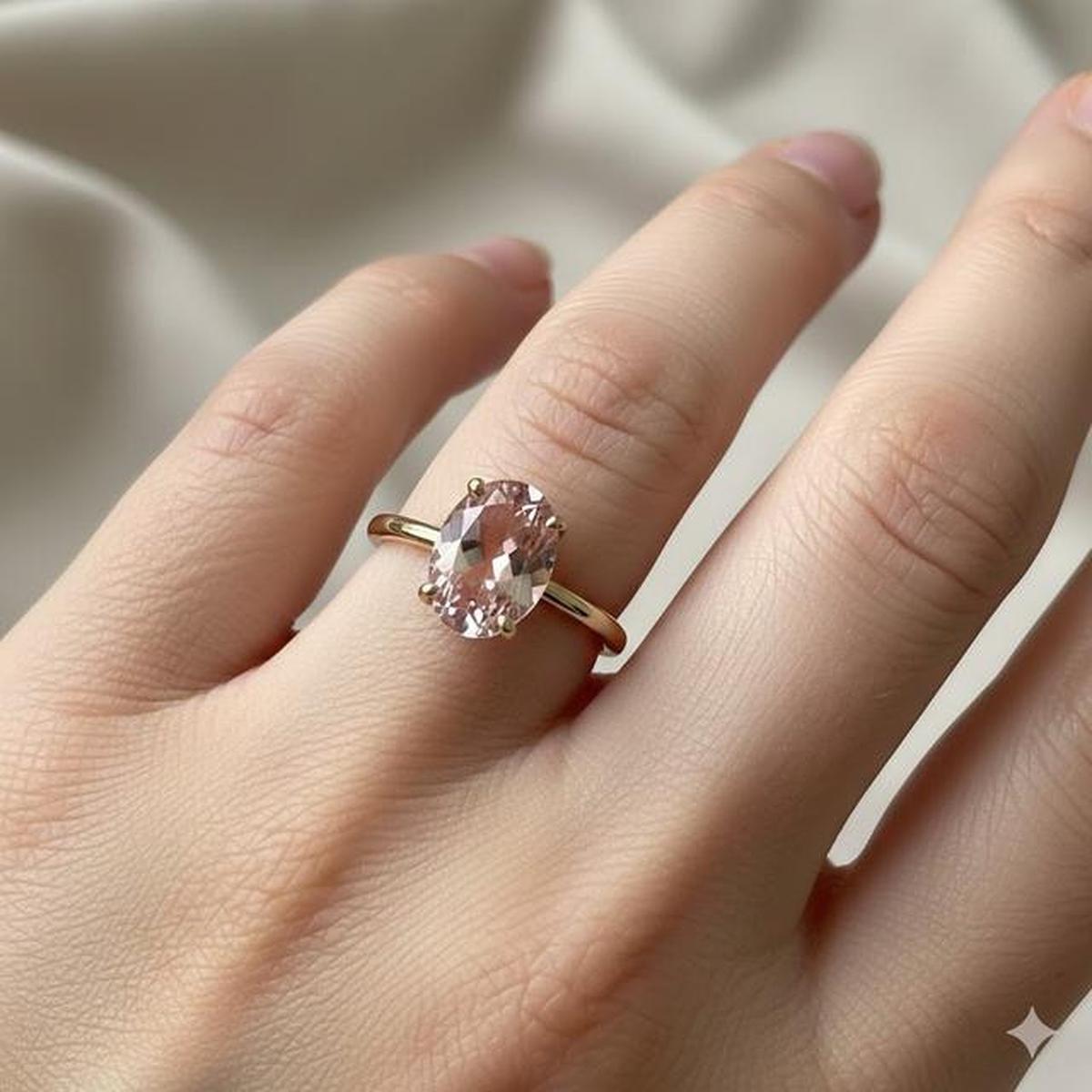 10 Model Cincin Emas Batu Morganite Tren 2026, Intip Desainnya