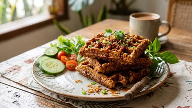 Ilustrasi Resep Waffle Tempe/AI Generated