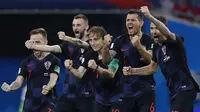 Timnas Kroasia menang 4-3 melalui adu penalti atas Rusia dalam perempat final Piala Dunia 2018, di Stadion Olimpiade Fisht, Sabtu (7/7/2018) atau Minggu dini hari WIB. (AP/Manu Fernandez)