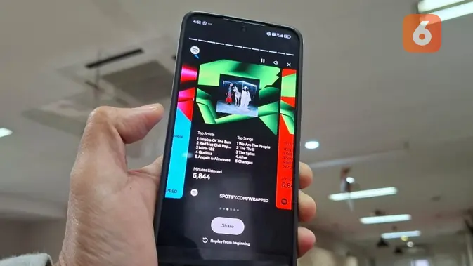 Tampilan Spotify Wrapped yang kini sudah bisa diakses para pengguna. (Liputan6.com/Agustinus M. Damar)