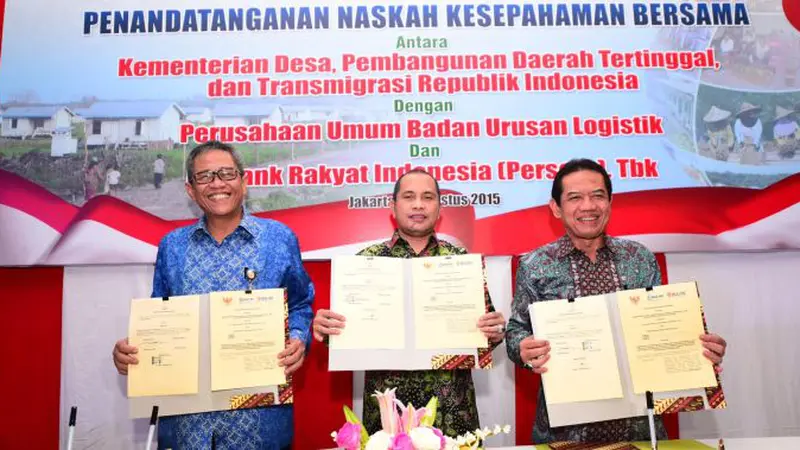 Wujudkan Kemandirian Pangan di Kawasan Transmigrasi, Kemendes Gandeng BRI dan Bulog.