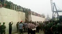 Warga eks Gafatar tiba di Pelabuhan Tanjung Priok, Jakarta Utara. (Liputan6.com/Moch Harun Syah)