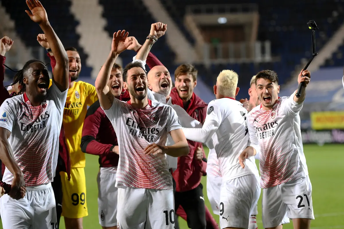 Kegembiraan Pemain AC Milan Rebut Tiket Liga Champions