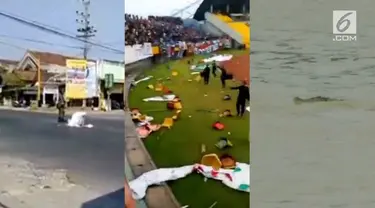 Video Hit hari ini dari emak-emak yang salat di tengah perempatan jalan raya, kemunculan buaya 4 meter, hingga pengrusakan stadion di Palembang oleh suporter Sriwijaya FC.