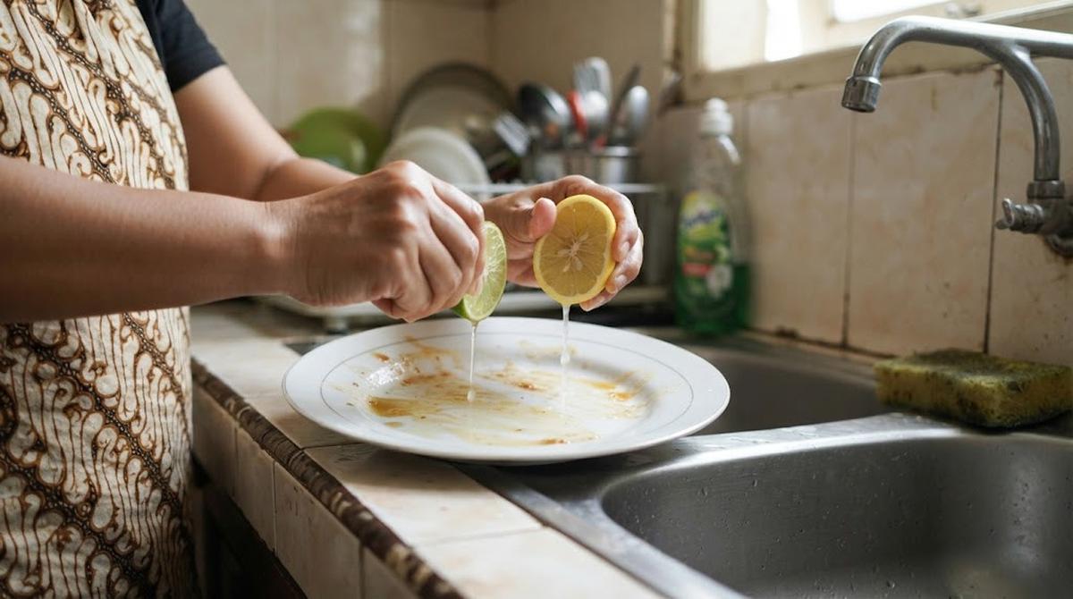 Perasan Jeruk Nipis atau Lemon untuk Noda Minyak