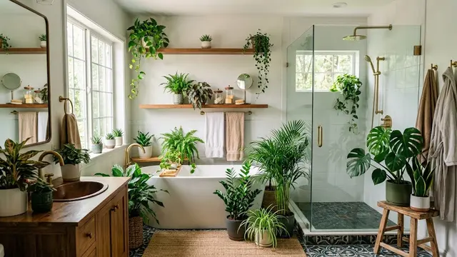 Dekorasi Kamar Mandi dengan Tanaman