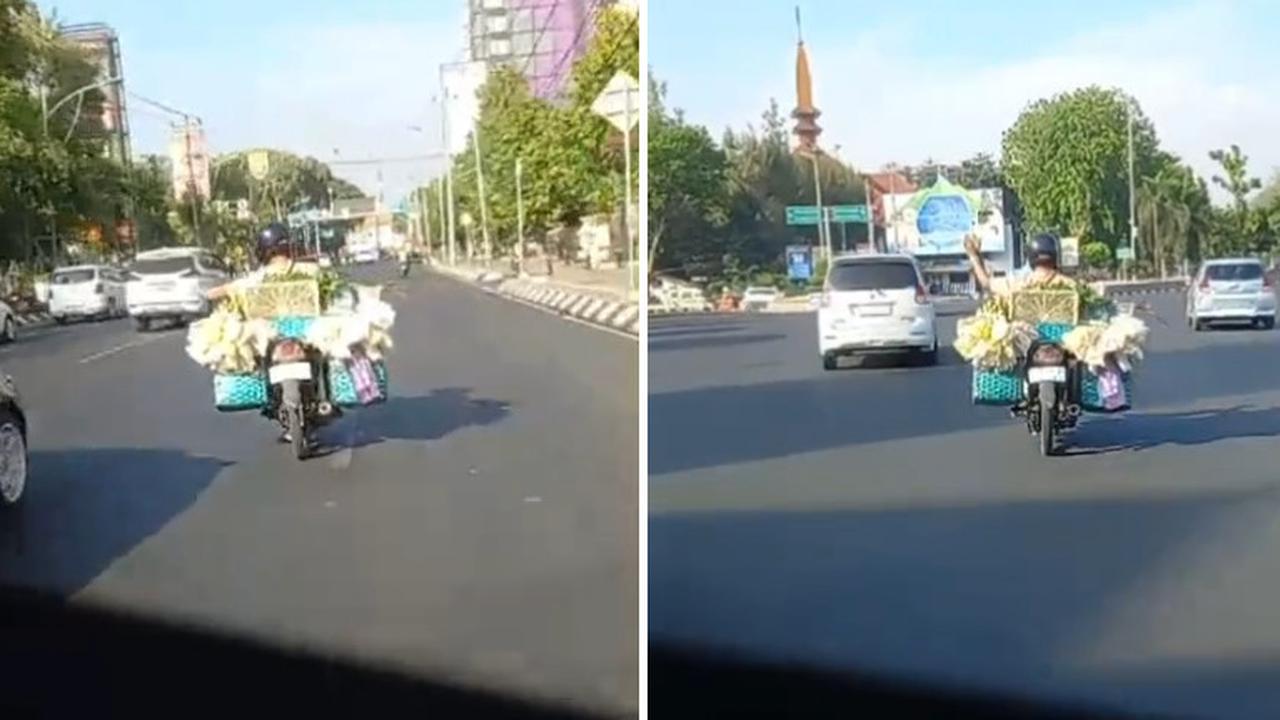 Keren Banget, Aksi Motor Pedagang Sayur Bantu Mobil Ambulans Buka Jalan Ini Banjir Pujian