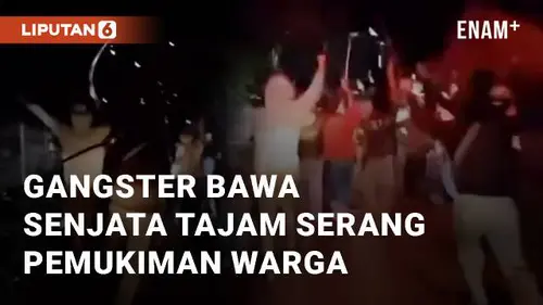 VIDEO: Gangster Bawa Senjata Tajam Serang Pemukiman Warga di Tangerang Selatan