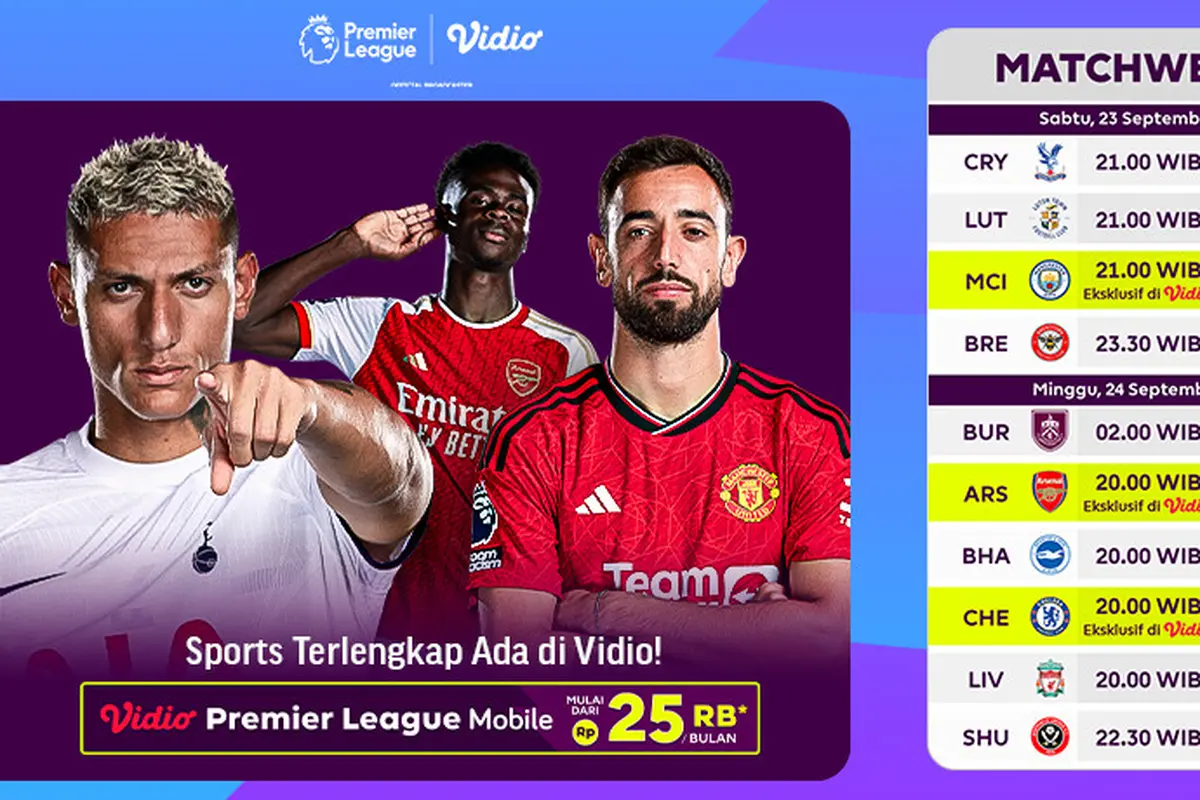 Jadwal dan Link Streaming Liga Inggris 2023/2024 Pekan Keenam