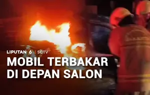 Mobil Sedan Tiba-Tiba Terbakar di Depan Salon, Warga Panik