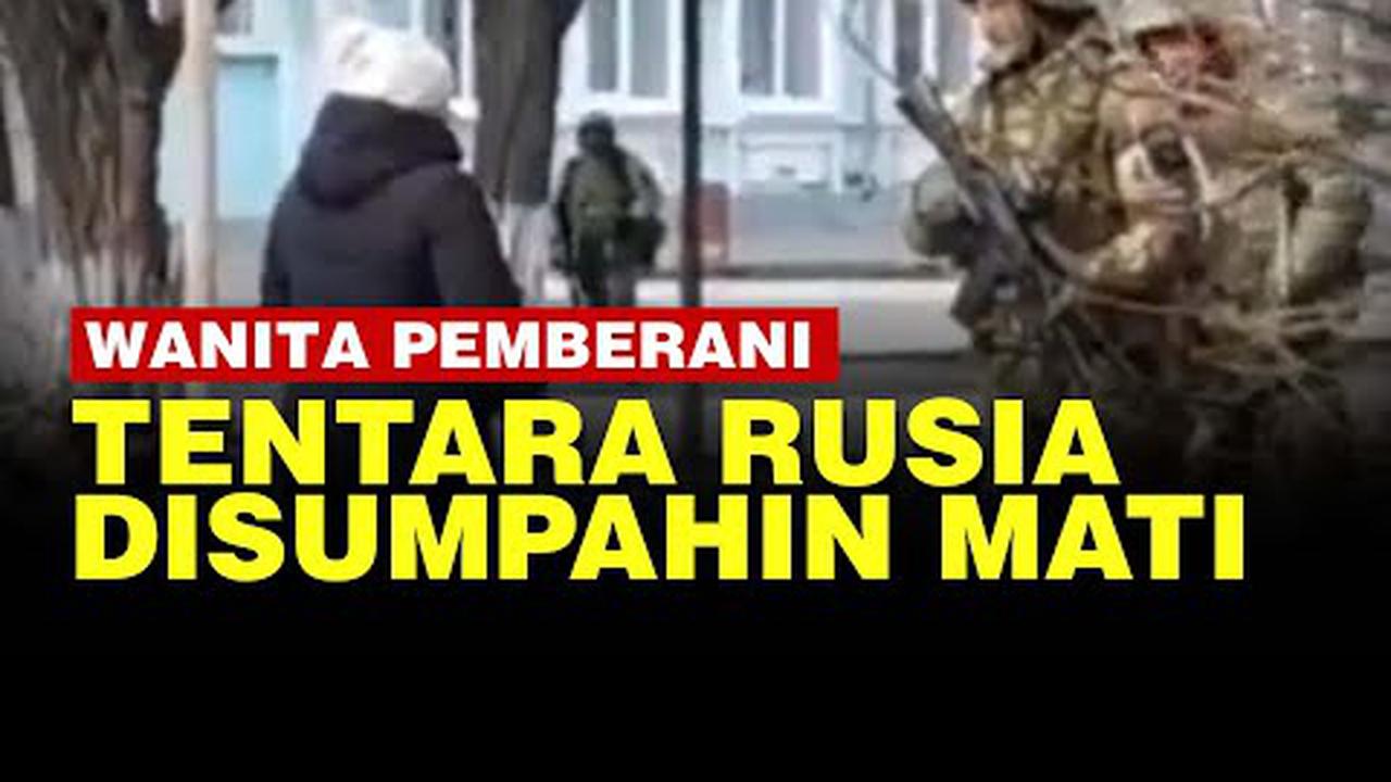 VIDEO: Wanita Ukraina Hadapi Tentara Rusia, Disumpahin Mati Tumbuh Bunga Matahari