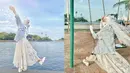 Inara Rusli istri Virgoun dikenal sebagai sosok wanita muslimah. Meski tidak selalu memakai busana yang syari, tapi Inara selalu menutupi wajahnya dengan masker ataupun cadar dalam berbagai penampilan. Seperti pada saat dirinya berpose dalam balutan dress lace berwarna putih. Gayanya semakin modis dengan jaket denim sebagai outer. (Liputan6.com/IG/@mommy_starla)