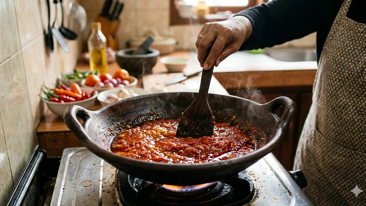Sambal Tomat Kental dan Tahan Lama (Foto: Gemini AI)