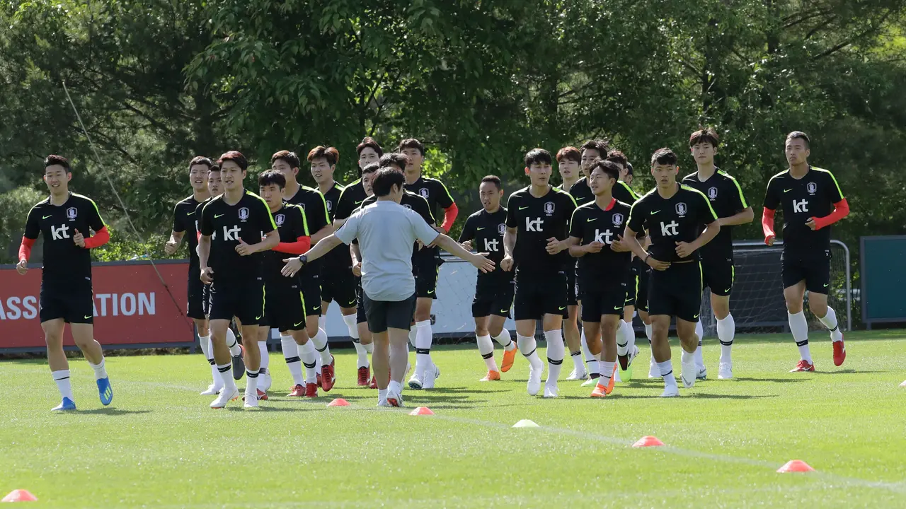 Intip Latihan Skuat Korea Selatan Jelang Piala Dunia 2018