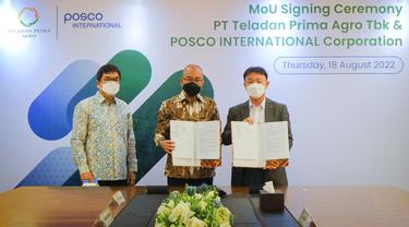 PT Teladan Prima Agro Tbk (TLDN) telah menandatangani Nota Kesepahaman (MoU) dengan perusahaan asal Korea Selatan (Korsel), Posco International Corporation (PIC) di Jakarta, Kamis 18 Agustus 2022.