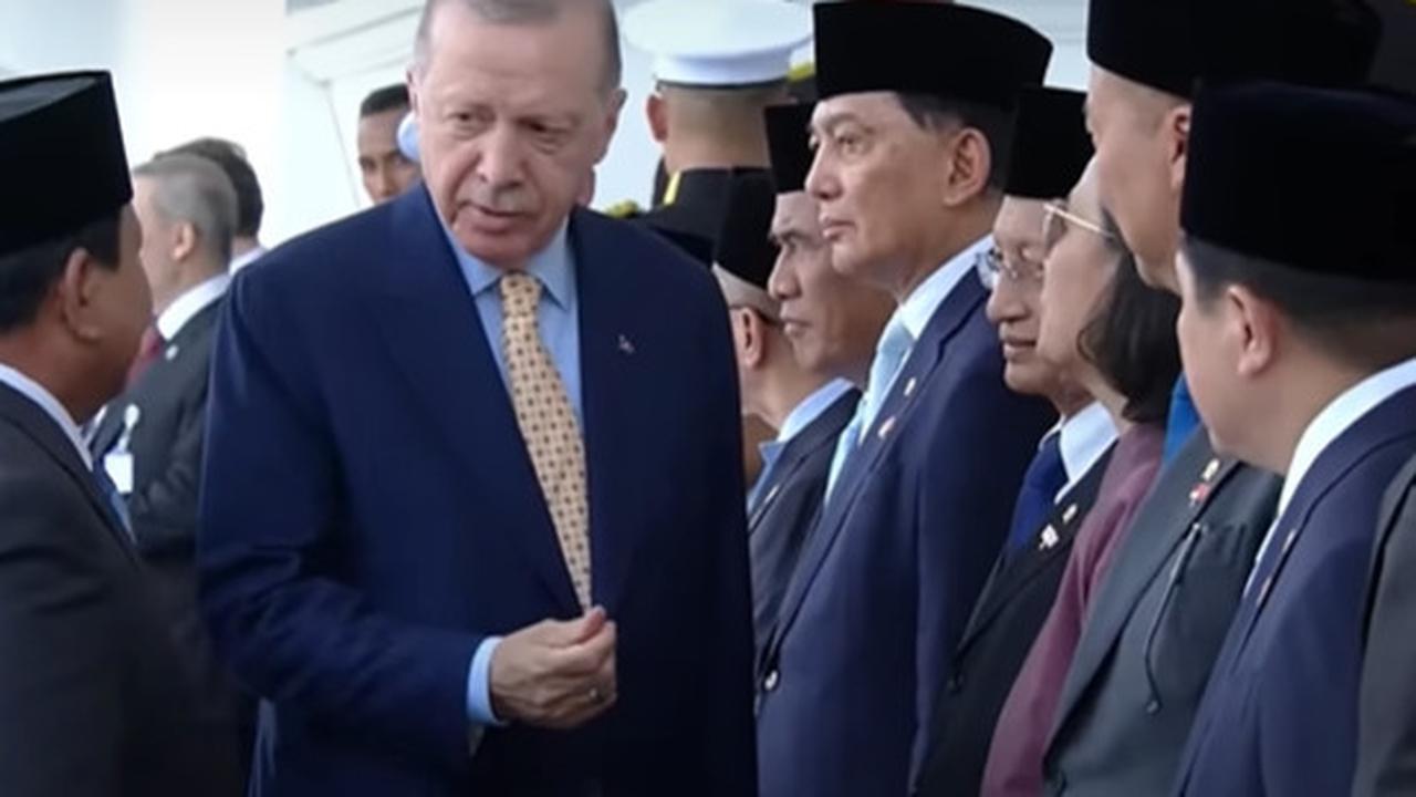 Lucu, Presiden Erdogan Kode Jari 'Fulus' saat Dikenalkan Prabowo Sosok Menkeu Sri Mulayani di Istana