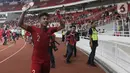 Bek Timnas Indonesia, Amiruddin Bagas Arrizqi merayakan hasil imbang melawan Korea Utara pada laga kualifikasi Grup K Piala AFC U-19 2020 di Stadion Utama Gelora Bung Karno, Jakarta, Minggu (10/11/2019). Indonesia lolos ke putaran Piala AFC U-19 2020. (Liputan6.com/Helmi Fithriansyah)