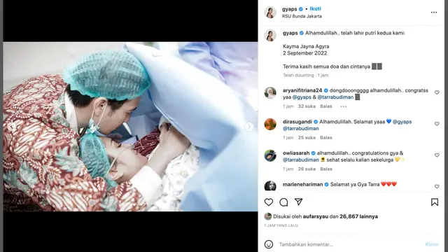 Unggahan Gya Sadiqah. (Foto: Dok. Instagram @gyaps)
