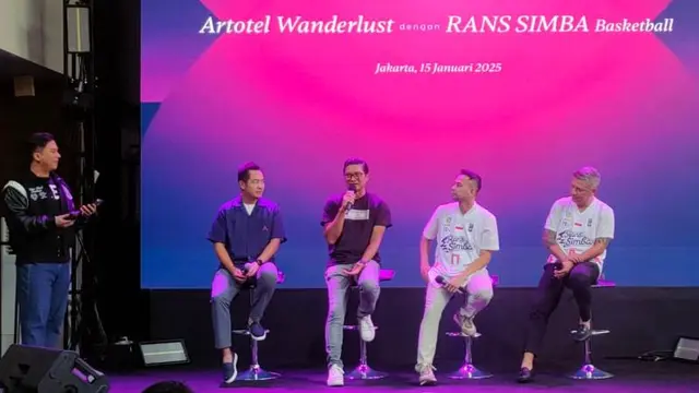 Konferensi pers Artotel Wanderlust dan RANS Simba Basketball Club, di hotel Artotel Gelora Senayan 15 Januari 2025. (Liputan6.com/Henry)