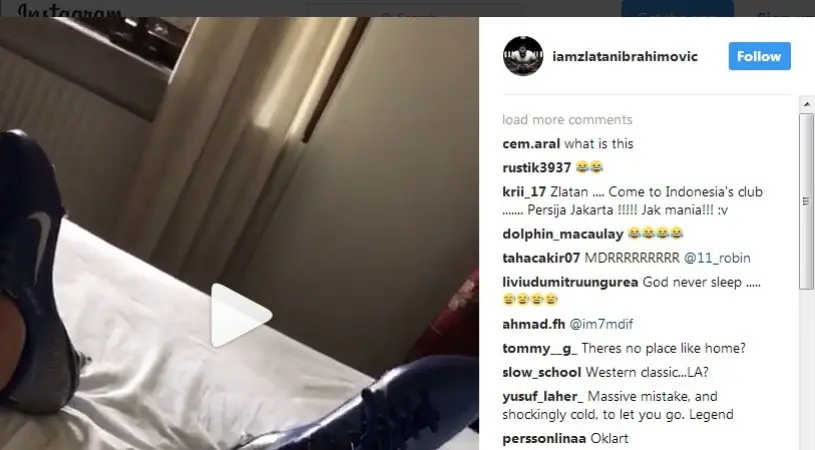 Sebuah akun di Instagram berharap Zlatan Ibrahimovic mau bermain di Persija Jakarta. (dok. Instagram)