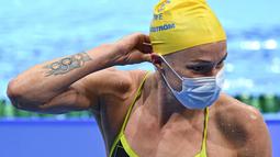 Sarah Sjostrom - Perenang Swedia ini mempunyai tato lambang Olimpiade di tangannya. Ia merupakan atlet putri Swedia pertama yang meraih emas Olimpiade dari cabang olahraga renang. Saat itu ia memecahkan rekor dunia saat berlaga di nomor 100 meter gaya kupu-kupu Olimpiade 2016. (Foto:AFP/Jonathan Nac