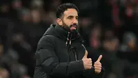 Gol kemenangan dicetak oleh gol cepat Alejandro Garnacho saat pertandingan baru berjalan 49 detik, lalu diikuti dua gol Rasmus Hojlund. (AFP/Oli Scarff)
