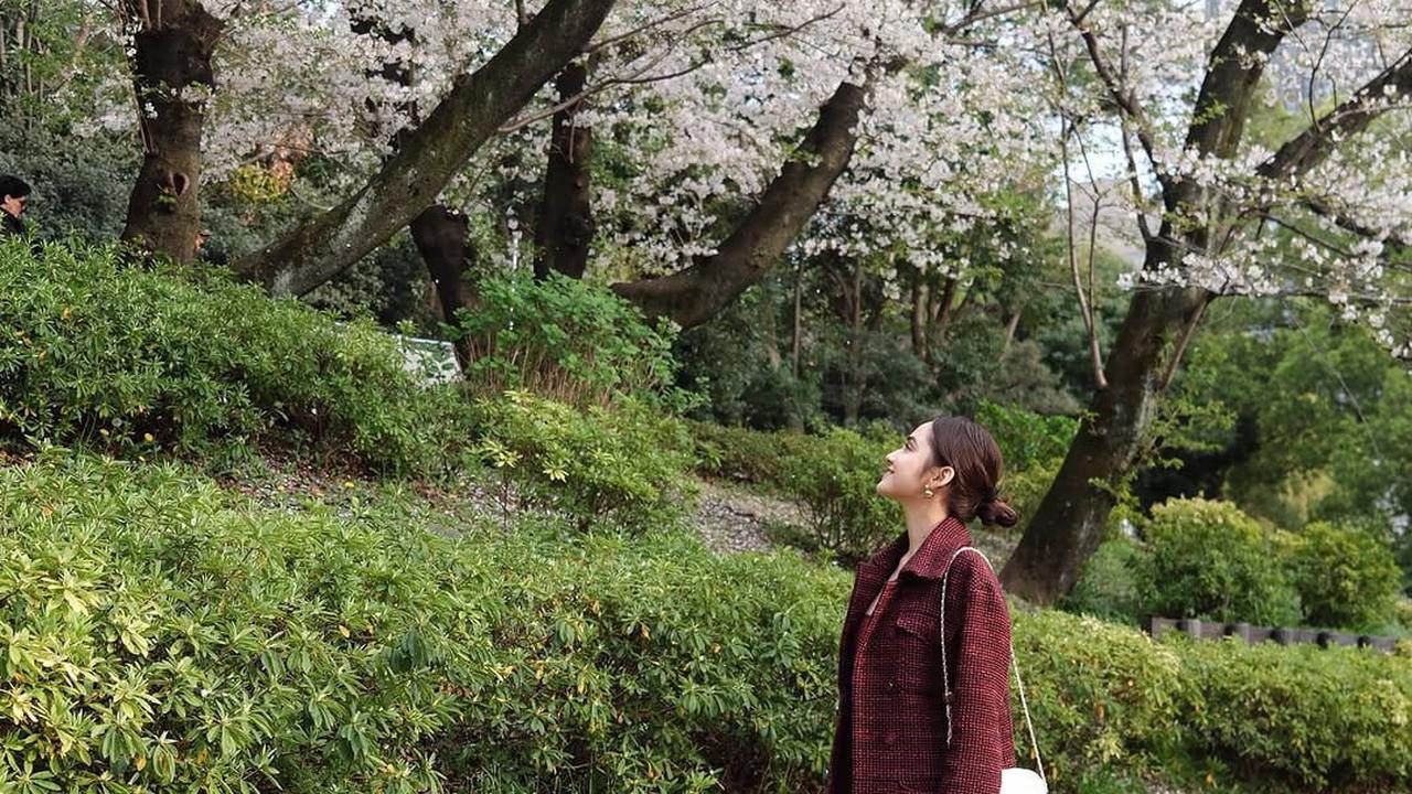 Potret Cantik Syifa Hadju di Jepang, Outfitnya Maroon Bikin Kulit Makin Bersinar
