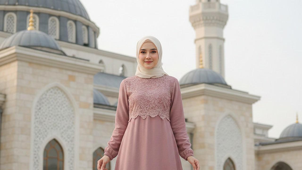 7 Model Gamis Crinkle Kombinasi Brokat Terbaru, Desain Elegan dan Kekinian
