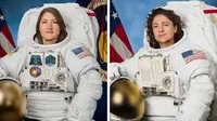 Astronaut Christina Koch (kiri) dan Jessica Meir (kanan) dijadwalkan akan melakukan spacewalk bersama pada 17 atau 18 Oktober 2019. (Foto: NASA)