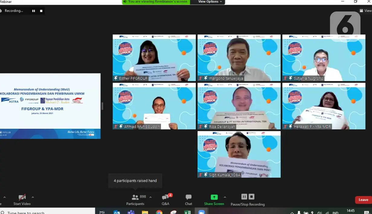 FIFGROUP yang merupakan bagian dari Astra Financial dan anak perusahaan PT Astra International Tbk melalui program Dana Bergulir CSR teah mencapai 588 UMKM binaan dengan total bantuan senilai Rp 1,666 miliar di 242 titik se-Indonesia. (Liputan6.com/Pool/FIFGroup)