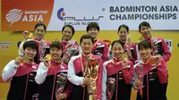 Tim putri menyabet gelar juara di kancah Kejuaraan Bulutangkis Asia Beregu 2018 setelah mengalahkan China 3-0, Minggu (11/2/2018). (The Malay Online)
