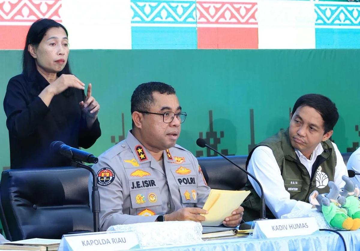 FOTO:  Polda Riau Bongkar Sindikat Perburuan Gajah Sumatera